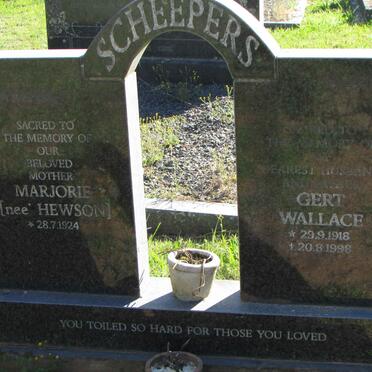 SCHEEPERS Gert Wallace 1918-1998 &amp; Marjorie HEWSON 1924-