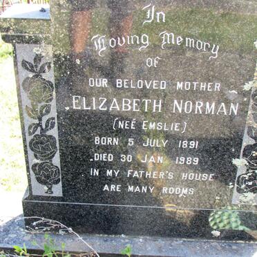 SCHEEPERS Elizabeth Norman nee EMSLIE 1891-1989
