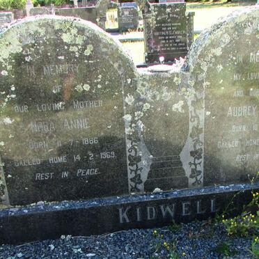 KIDWELL Aubrey Ronald 1890-1964 &amp; Nora Annie 1886-1969