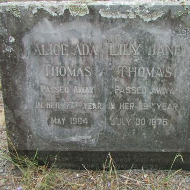 THOMAS Alice Ada -1964 :: THOMAS Lily Jane -1976