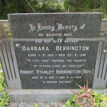 BERRINGTON Robert Stanley 1930-2012 &amp; Barbara 1931-1981