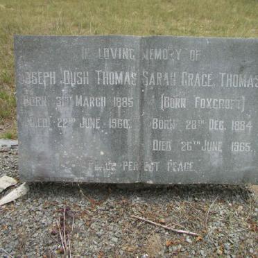 THOMAS Joseph Gush 1885-1960 &amp; Sarah Grace FOXCROFT 1884-1965