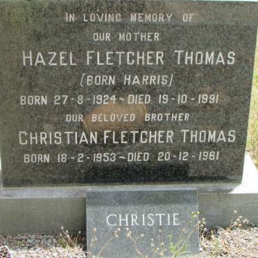 THOMAS Hazel Fletcher nee HARRIS 1924-1991 :: THOMAS Christian Fletcher 1953-1961 :: THOMAS Christie