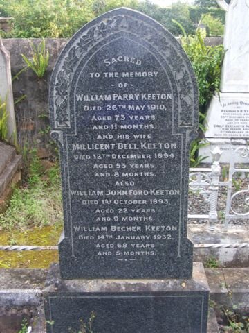 KEETON William Parry -1910 &amp; Millicent Dell -1894 :: KEETON William John Ford -1893 :: KEETON William Becher -1932