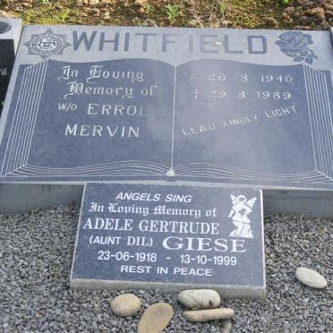 WHITFIELD Errol Mervin 1946-1989 :: GIESE Adele Gertrude 1918-1999