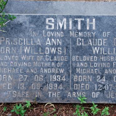 SMITH Claude Dennis William 1931-2012 &amp; Priscilla Ann WILLOWS 1934-1994