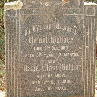 WEBBER Daniel -1910 :: WEBBER Maria Eliza -1918