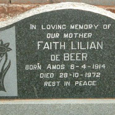 BEER Faith Lilian, de born AMOS 1914-1972