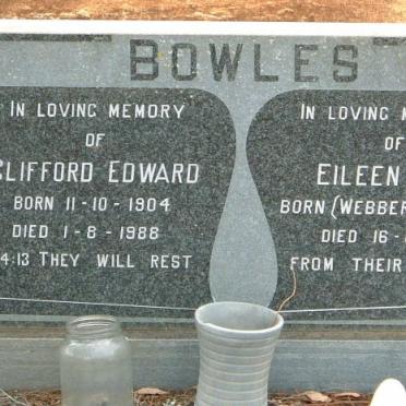 BOWLES Clifford Edward 1904-1988 &amp; Eileen Ruby WEBBER 1917-1984