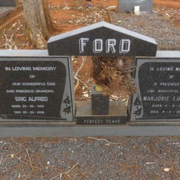 FORD Eric Alfred 1922-2012 &amp; Marjorie Lorraine 1927-1982