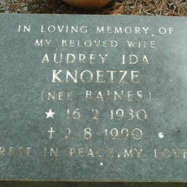 KNOETZE Audrey Ida nee BAINES 1930-1990