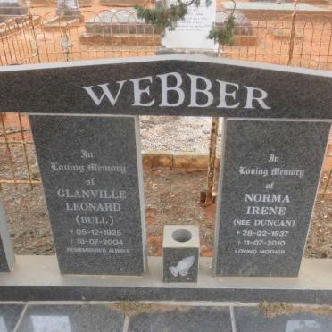 WEBBER Glanville Leonard 1925-2004 &amp; Norma Irene DUNCAN 1937-2010