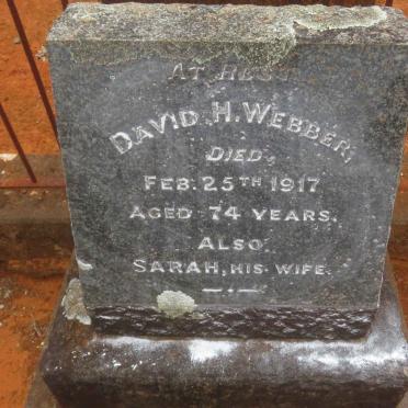 WEBBER David H. -1917 &amp; Sarah