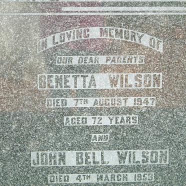 WILSON John Bell -1953 &amp; Benetta -1947