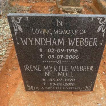 WEBBER Wyndham 1916-2006 &amp; Irene Myrtle MOLL 1920-2010