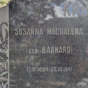 KRUGER Susanna Magdalena nee BARNARD 1884-1941