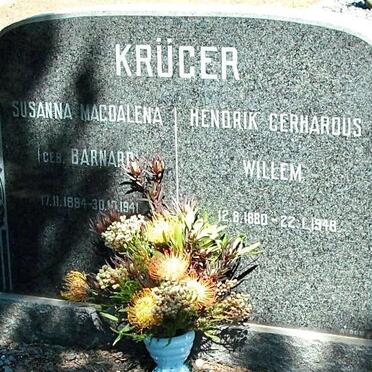 KRUGER Hendrik Gerhardus Willem 1880-1948 & Susanna Magdalena nee BARNARD 1884-1941