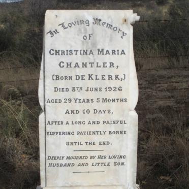 CHANTLER Christina Maria nee DE KLERK -1926