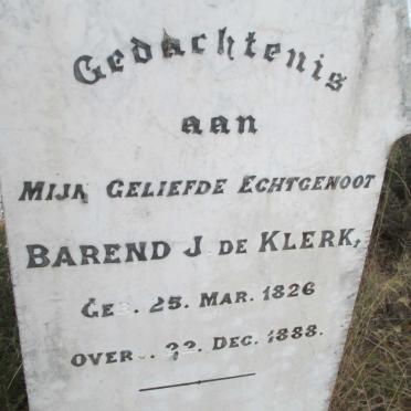 KLERK Barend J., de 1826-1888