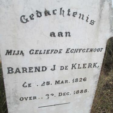 KLERK Barend J., de 1826-1888