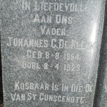 KLERK Johannes C., de 1854-1928 &amp; Margaretha J. GREYVENSTEIN 1855-1934