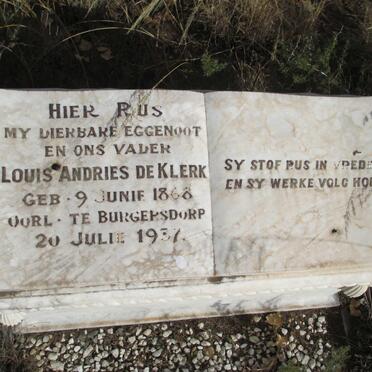 KLERK Louis Andries, de 1868-1937