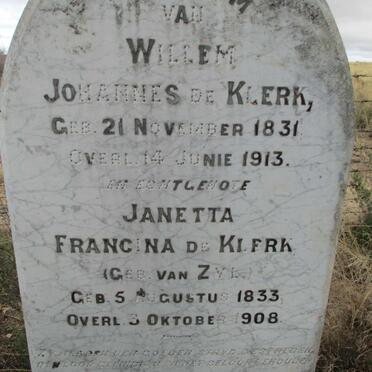 KLERK Willem Johannes, de 1831-1913 &amp; Janetta Francina VAN ZYL 1833-1908