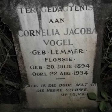 VOGEL Cornelia Jacoba nee LEMMER 1894-1934