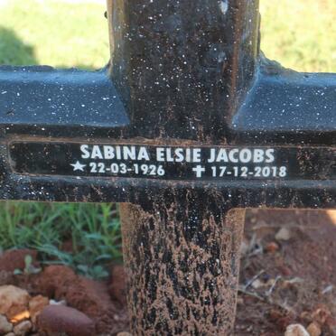 JACOBS Sabina Elsie 1926-2018