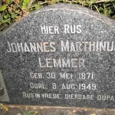 LEMMER Johannes Marthinus 1871-1949