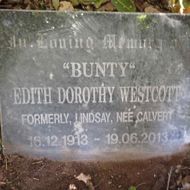 WESTCOTT Edith Dorothy formerly LINDSAY nee CALVERT 1913-2013