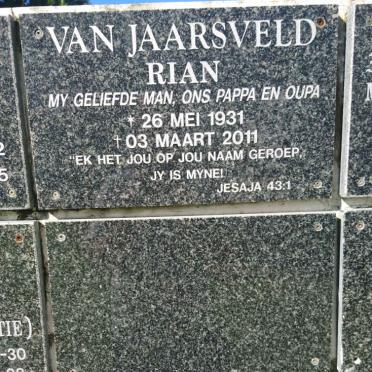 JAARSVELD Rian, van 1931-2011