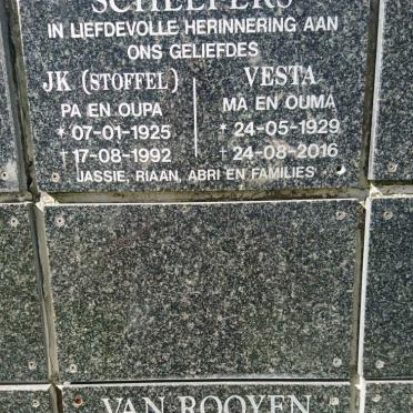 SCHEEPERS J.K. 1925-1992 &amp; Vesta 1929-2016 :: ROOYEN Jacobus Rynier, van 1956-2012