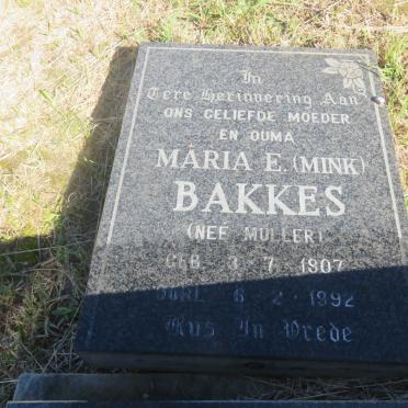 BAKKES Maria E. nee MULLER 1907-1992