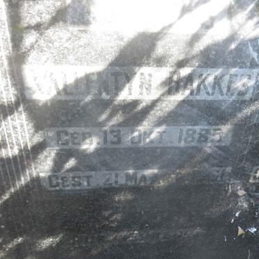 BAKKES Vallentyn 1885-1961 &amp; Jacoba Magaretha 1894-1969