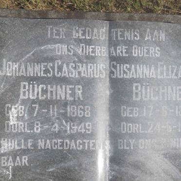 BÜCHNER Johannes Casparus 1868-1949 &amp; Susanna Elizabeth 1877-1954