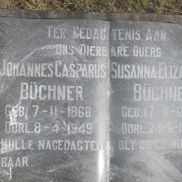 BÜCHNER Johannes Casparus 1868-1949 &amp; Susanna Elizabeth 1877-1954