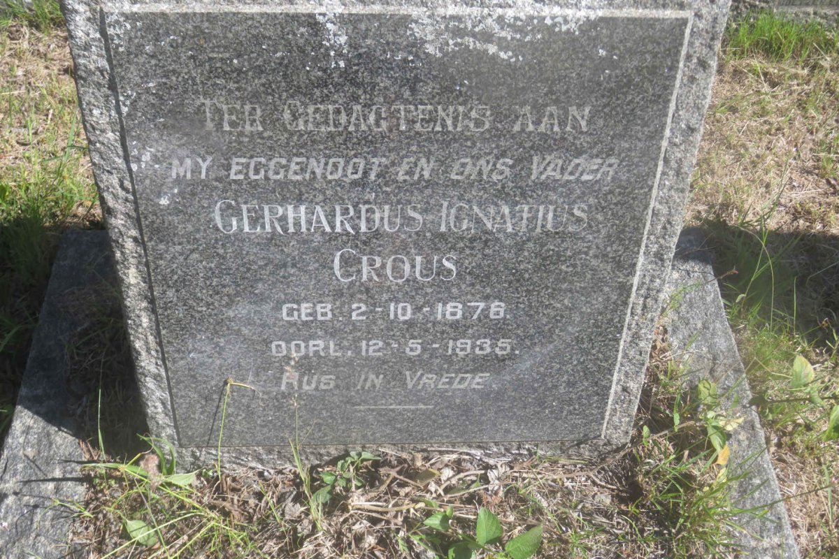 CROUS Gerhardus Ignatius 1878-1935