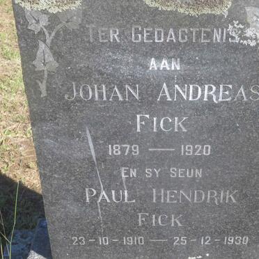 FICK Johan Andreas 1879-1920 :: FICK Paul Hendrik 1910-1930