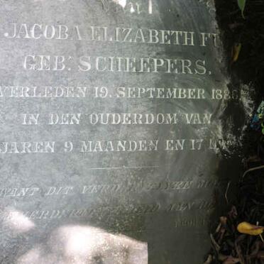 FULLER Jacoba Elizabeth nee SCHEEPERS -1886