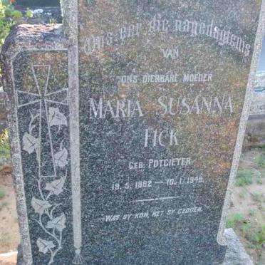 FICK Maria Susanna nee POTGIETER 1882-1949