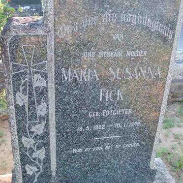 FICK Maria Susanna nee POTGIETER 1882-1949