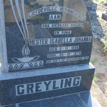 GREYLING Hester Isabella Johanna 1899-1973