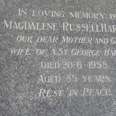 HARVEY Magdalene Russell -1958