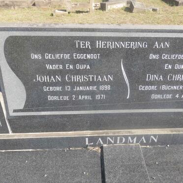 LANDMAN Johan Christiaan 1898-1971 &amp; Dina Christina BÜCHNER 1907-1988