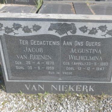 NIEKERK Jacob van Reenen, van 1878-1959 &amp; Augustina Wilhelmina APPEL 1883-1947