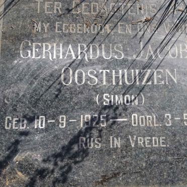 OOSTHUIZEN Gerhardus Jacobus 1925-1966