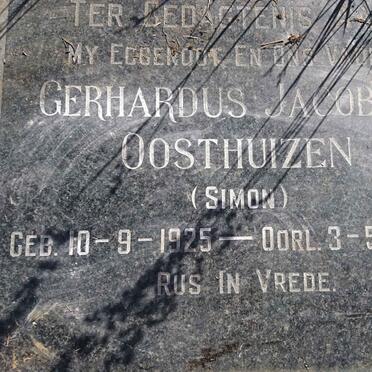 OOSTHUIZEN Gerhardus Jacobus 1925-1966