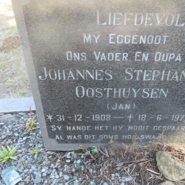 OOSTHUYSEN Johannes Stephanus 1908-1975 &amp; Emerentia Aletta VAN JAARSVELD 1918-2006