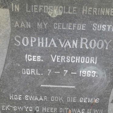 ROOYEN Sophia, van nee VERSCHOOR -1963